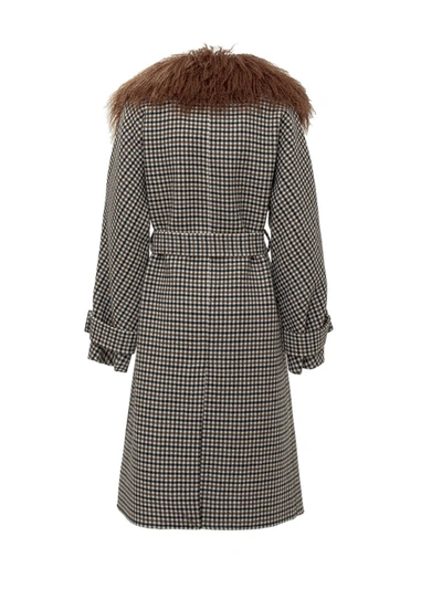 Shop P.a.r.o.s.h . Check Belted Coat In Multi