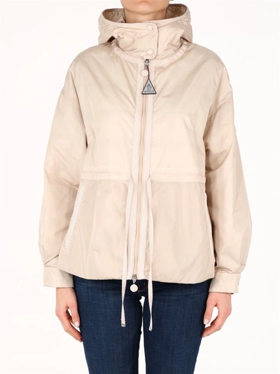 Shop Moncler Meretz Hooded Parka In Beige