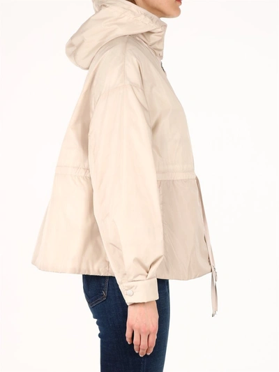 Shop Moncler Meretz Hooded Parka In Beige