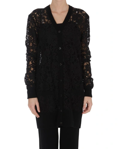 Shop Dolce & Gabbana Lace Cardigan In Black