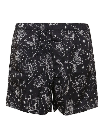 Shop Valentino Zodiac Print Swim Shorts In Black