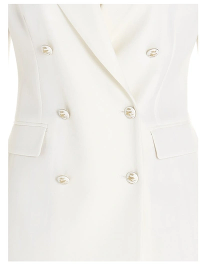 Shop Etro Double Breasted Blazer In White