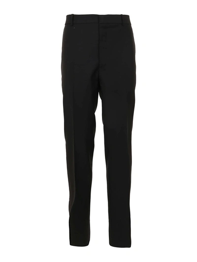 Shop Alexander Mcqueen Wool-mohair Blend Trousers In Black