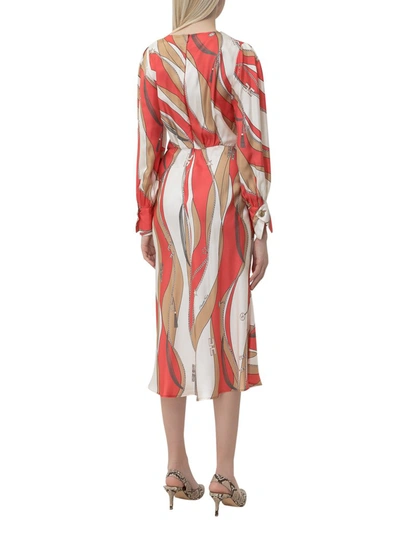 Shop Elisabetta Franchi Chain Print Midi Dress In Multi
