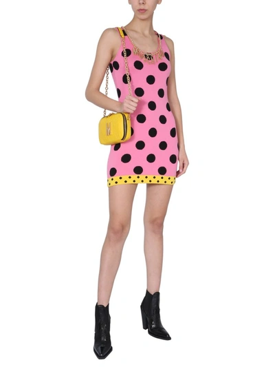 Shop Moschino Logo Chain Polka In Pink