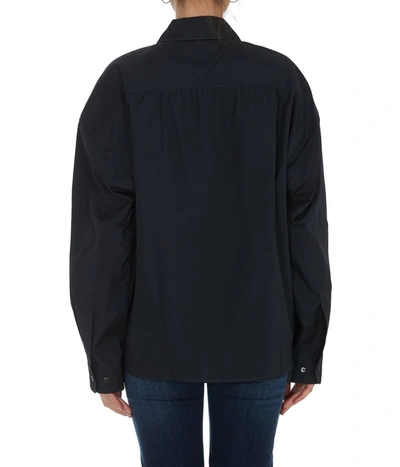 Shop Lemaire Oversized Asymmetric Shirt In Navy