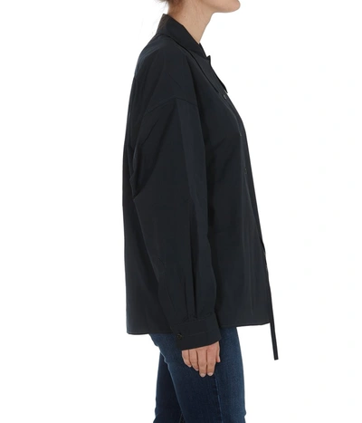 Shop Lemaire Oversized Asymmetric Shirt In Navy