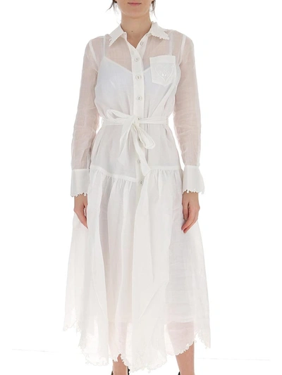 Shop Zimmermann Lovestruck Shirt Dress In White