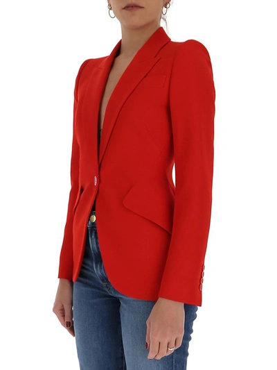 Shop Alexander Mcqueen Single Breasted Blazer In Red