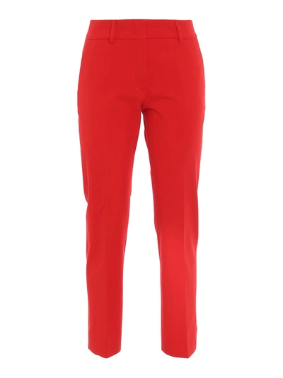 Shop Piazza Sempione Cotton Trousers In Red
