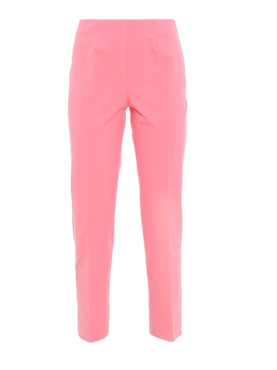 Shop Piazza Sempione Stretch Cotton Trousers In Pink
