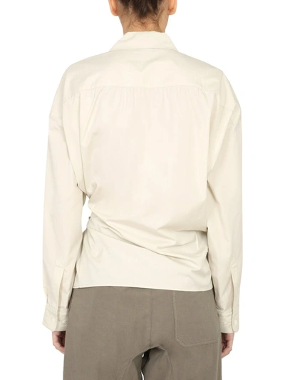 Shop Lemaire Twisted Classic Collar Shirt In Beige