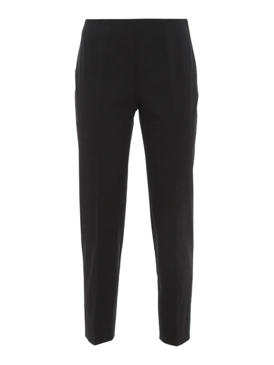 Shop Piazza Sempione Stretch Cotton Pants In Black