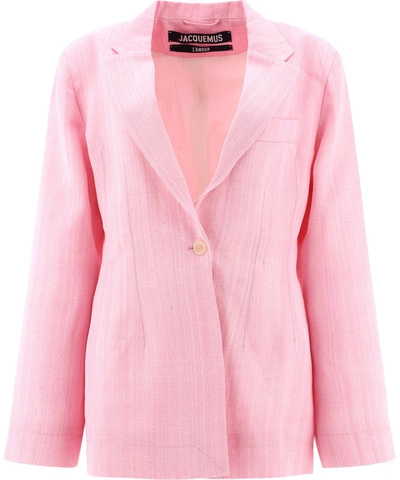 Shop Jacquemus La Veste Novio Blazer In Pink