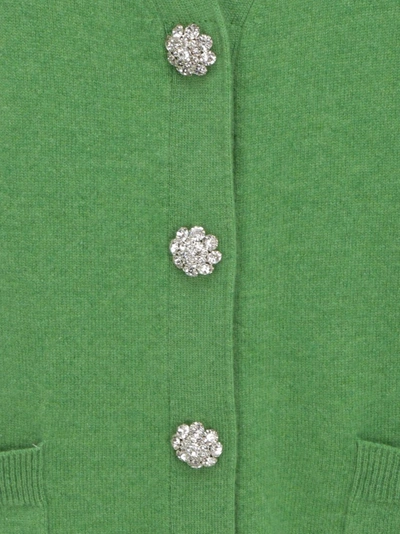Shop Ganni Buttoned Knit Vest In Green