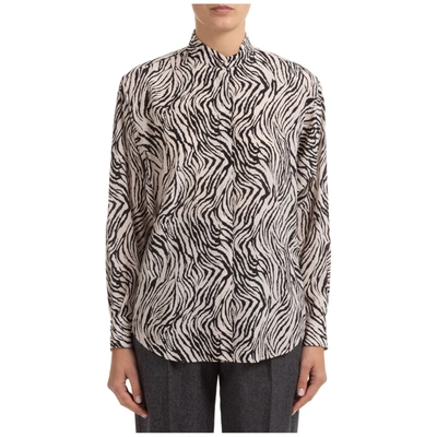 Shop Isabel Marant Zebra Print Mandarin Collar Shirt In Multi