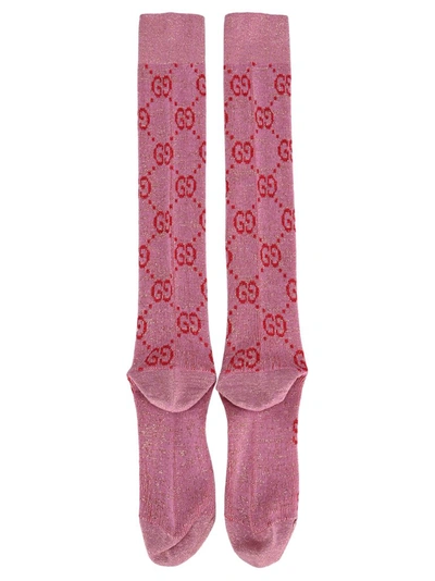 Shop Gucci Gg Signature Socks In Pink
