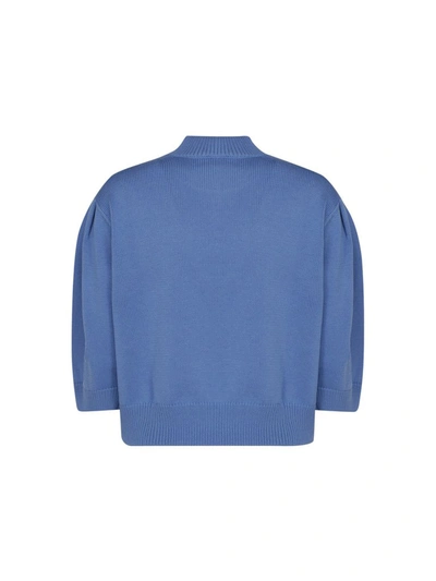 Shop Rixo London Rixo Nell Floral Knit Sweater In Blue