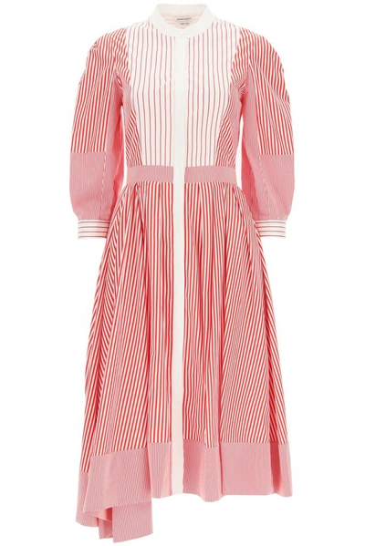 Shop Alexander Mcqueen Striped Shirt Dress In Multi