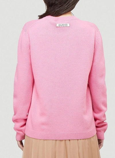Shop Gucci X Disney Donald Duck Jacquard Jumper In Pink