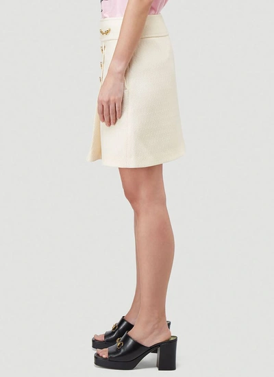 Shop Gucci Horsebit Mini Skirt In Beige