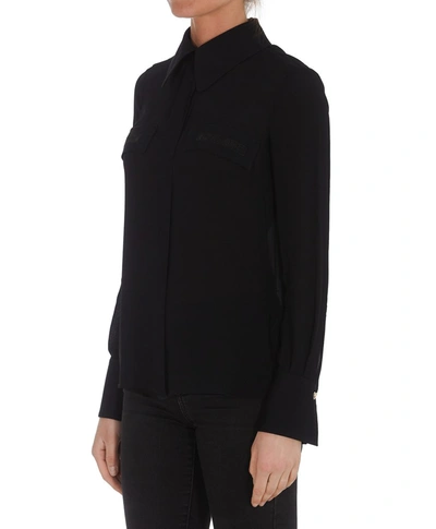 Shop Elisabetta Franchi Logo Embroidered Shirt In Black