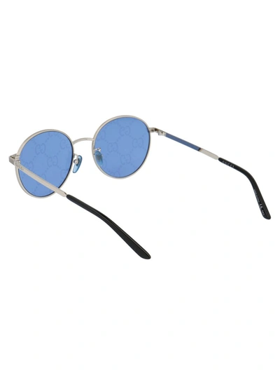 Shop Gucci Eyewear Gg Lens Round Frame Sunglasses In Silver