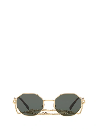 Shop Valentino Eyewear Geometric Frame Sunglasses In Gold