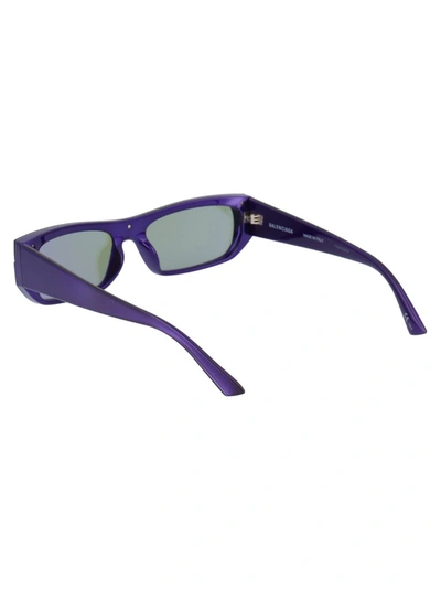 Shop Balenciaga Eyewear Shield Rectangle Sunglasses In Purple