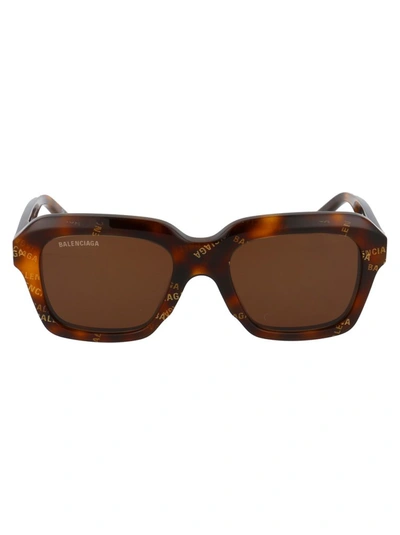 Shop Balenciaga Eyewear Square Frame Sunglasses In Brown