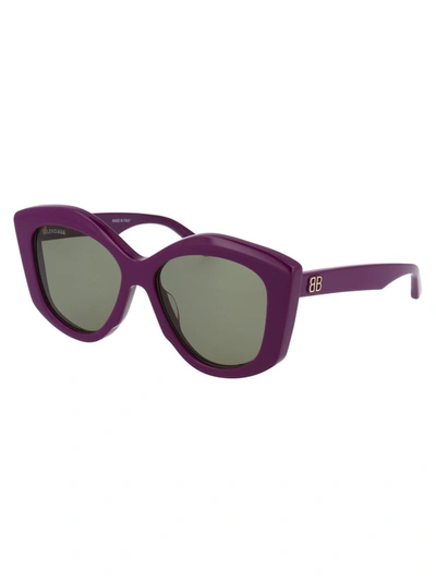 Shop Balenciaga Eyewear Butterfly Frame Sunglasses In Purple