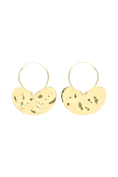 Shop Patou Hammered Brass Earrings In Gold (gold)