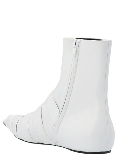 Shop Balenciaga Buckled Ankle Boots In White