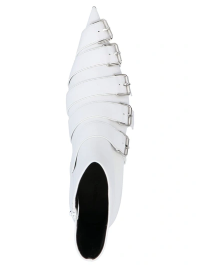 Shop Balenciaga Buckled Ankle Boots In White