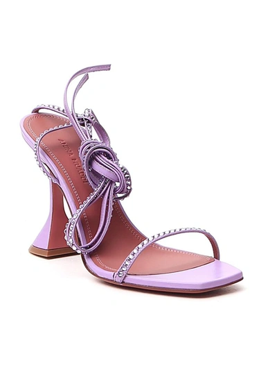 Shop Amina Muaddi Vita Ankle Strap Sandals In Purple