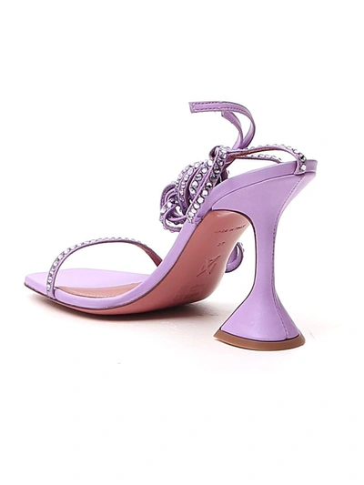 Shop Amina Muaddi Vita Ankle Strap Sandals In Purple