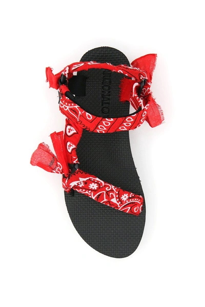 Shop Arizona Love Trekky Bandana Strap Platform Sandals In Red