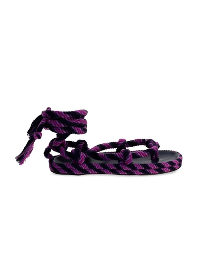 Shop Isabel Marant Woven Effect Flat Sandals In Purple