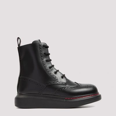 Shop Alexander Mcqueen Hybrid Lace Up Boots In Black
