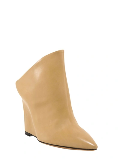 Shop Isabel Marant Tykat Wedge Mules In Beige