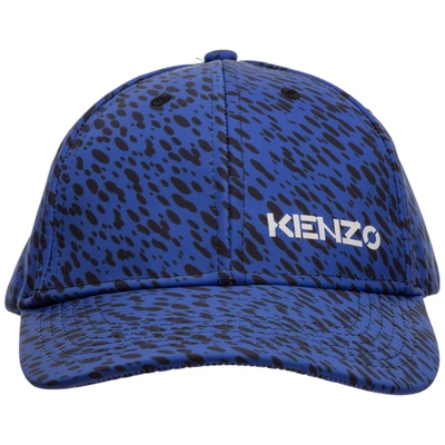 Shop Kenzo Animal Print Baseball Cap In Blue