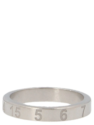 Shop Maison Margiela Numbers Engraved Ring In Silver