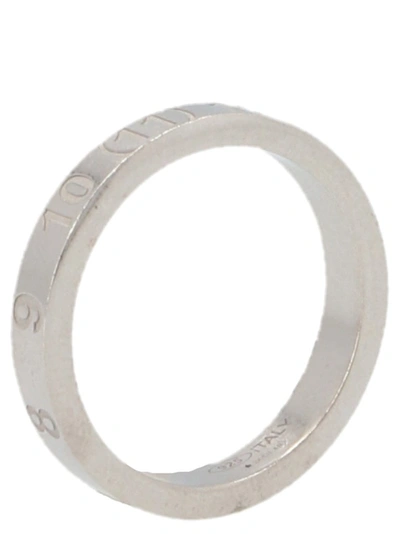 Shop Maison Margiela Numbers Engraved Ring In Silver