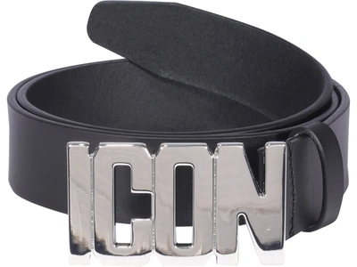 Shop Dsquared2 Icon Logo Buckle Belt In Black