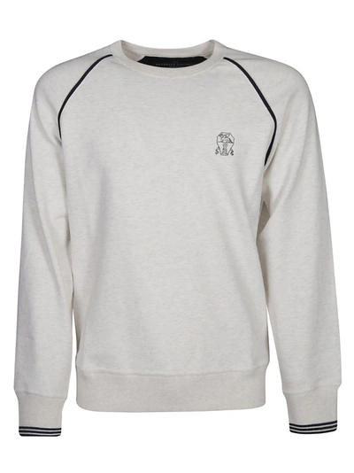 Shop Brunello Cucinelli Logo Sweatshirt In Bianco