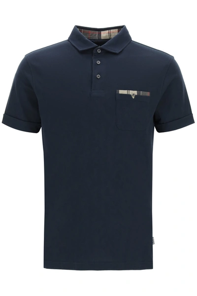 Shop Barbour Corpatch Cotton Polo Shirt In Navy (blue)