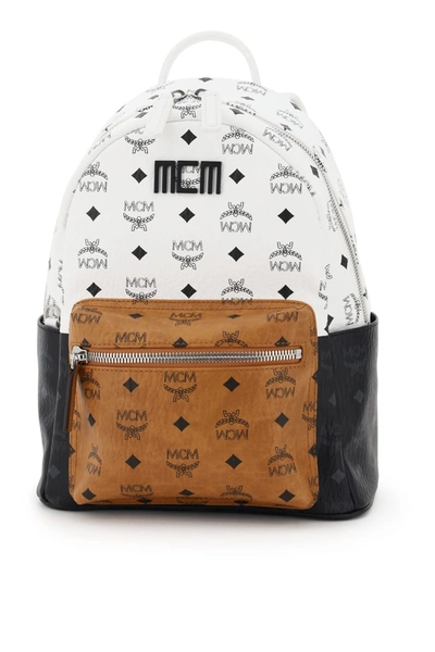 Shop Mcm Stark Backpack 32 Multicolor Visetos In White (white)