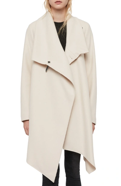 Shop Allsaints Monument City Coat In Oyster White