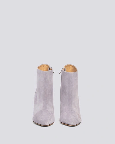 Shop Iro Imanol Pointed Toe Ankle Suede Boots In Glycine