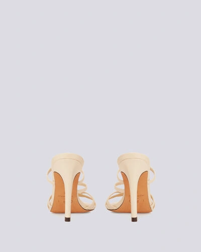 Shop Iro Effie Leather Open Back Strappy Heels In Vanille